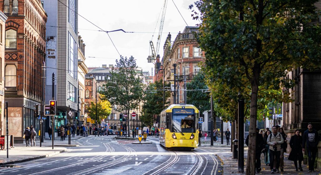 Bee Network tram in Manchester.